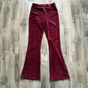 Arizona Jean Co Maroon Velvet Pants M Flared Leg Soft‎ Stretchy Corduroy Style
